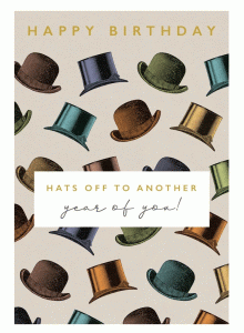 Поздравителна картичка за рожден ден - Шапки долу във Ваша чест!